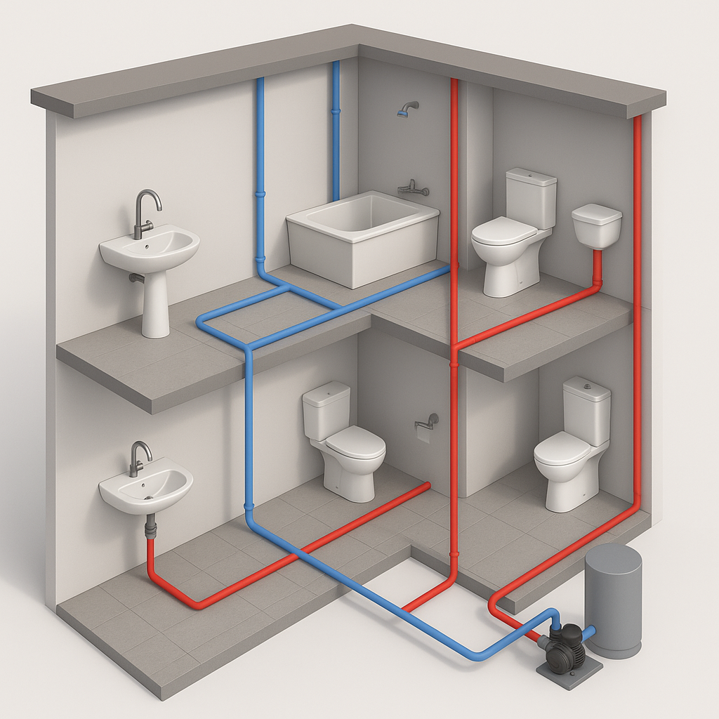 Sơ đồ cấp thoát nước nhà dân dụng